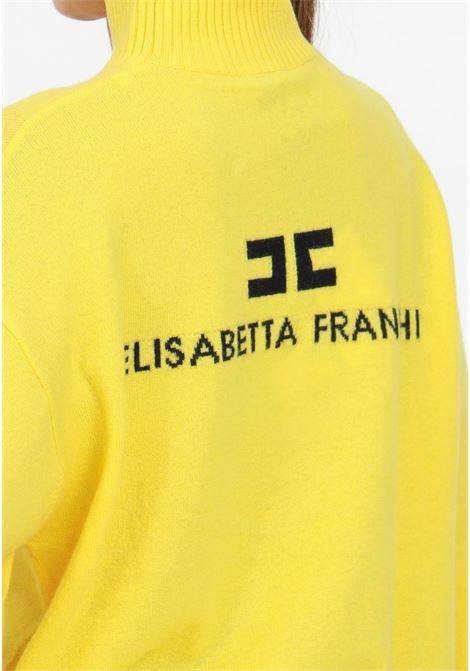 Maglione a collo alto giallo da donna con logo ELISABETTA FRANCHI | MK65S46E2CI9